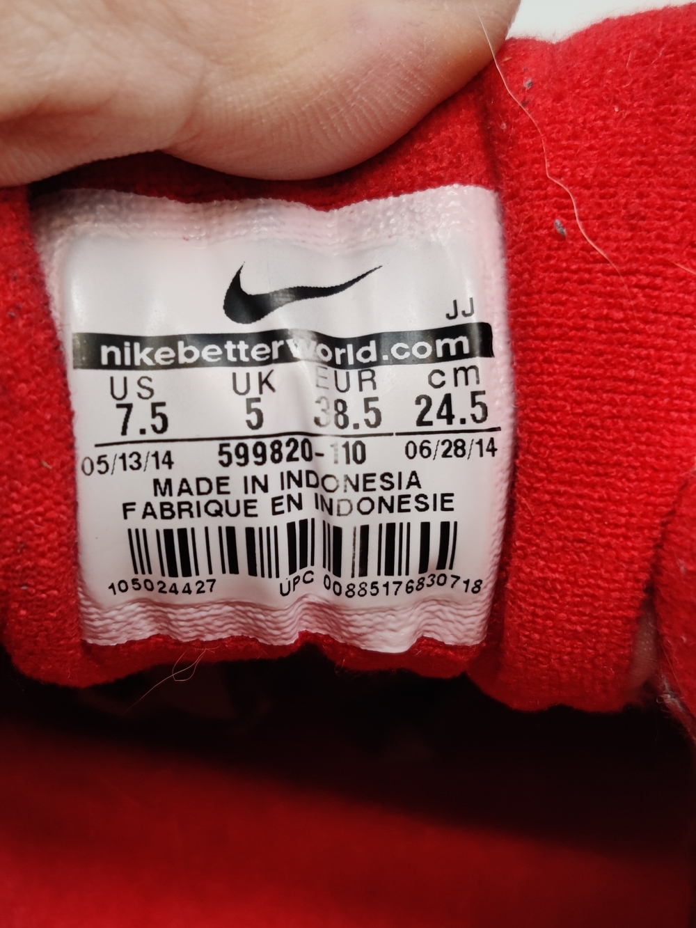 Nike Women’s Air Max 1 Essential Action Sneakers Red Women's Sz US 7.5 - Picture 5 of 14